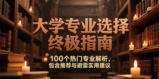 付费文：大学专业选择终极指南,100个热门专业解析,包含推荐与避雷实用建议-沐颜网创资源