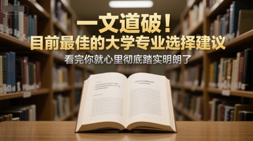 付费文章：一文道破！目前最佳的大学专业选择建议，看完你就心里彻底踏实明朗了-沐颜网创资源