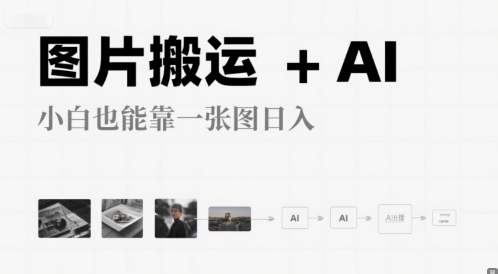 图片搬运+AI，小白也能靠一张图，日入4张-沐颜网创资源