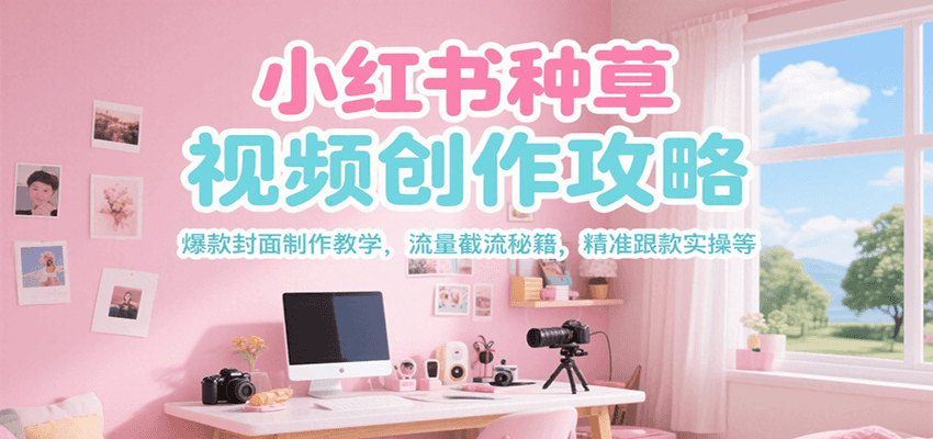 小红书种草视频创作攻略，爆款封面制作教学 ，流量截流秘籍 ，精准跟款实操等-沐颜网创资源