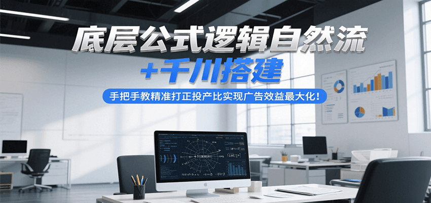 底层公式逻辑自然流+千川搭建，手把手教精准打正投产比实现广告效益最大化！-沐颜网创资源