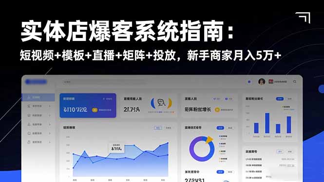 实体店爆客系统指南：短视频+模板+直播+矩阵+投放，新手商家月入5万+-沐颜网创资源