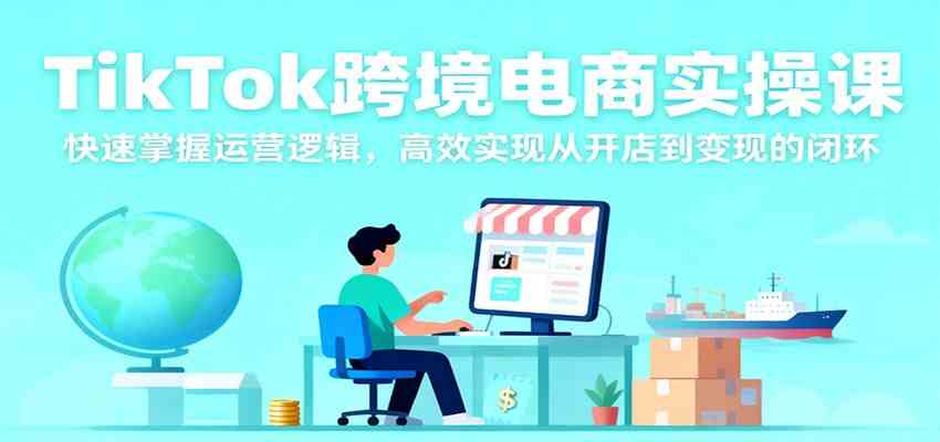 TikTok跨境电商实操课，快速掌握运营逻辑，高效实现从开店到变现的闭环-沐颜网创资源