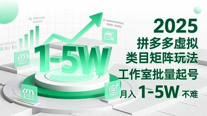 (16548期)2025 拼多多虚拟类目矩阵玩法,工作室批量起号,月入 1-5W 不难 (16548期)2025 拼多多虚拟类目矩阵玩法,工作室批量起号,月入 1-5W 不难
